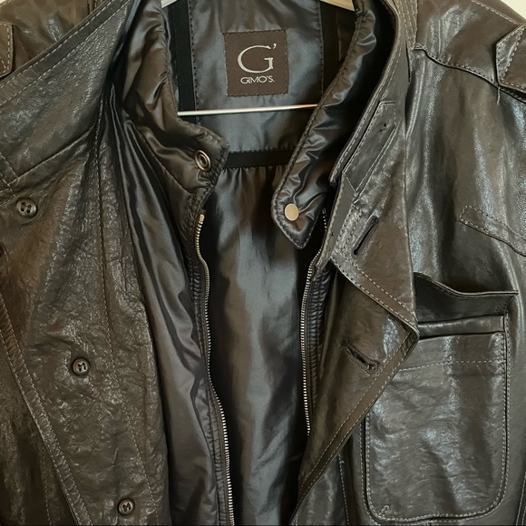 Men’s Leather Jacket Black Large Gimo’s Barcelino Italian European Style - Picture 5 of 7